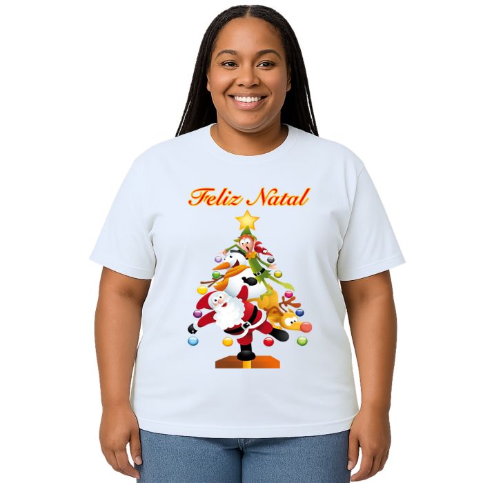 Camiseta Natalina Árvore Natal Estampa Personalizada