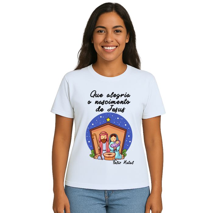 Camiseta Natalina Nascimento de Jesus Personalizada