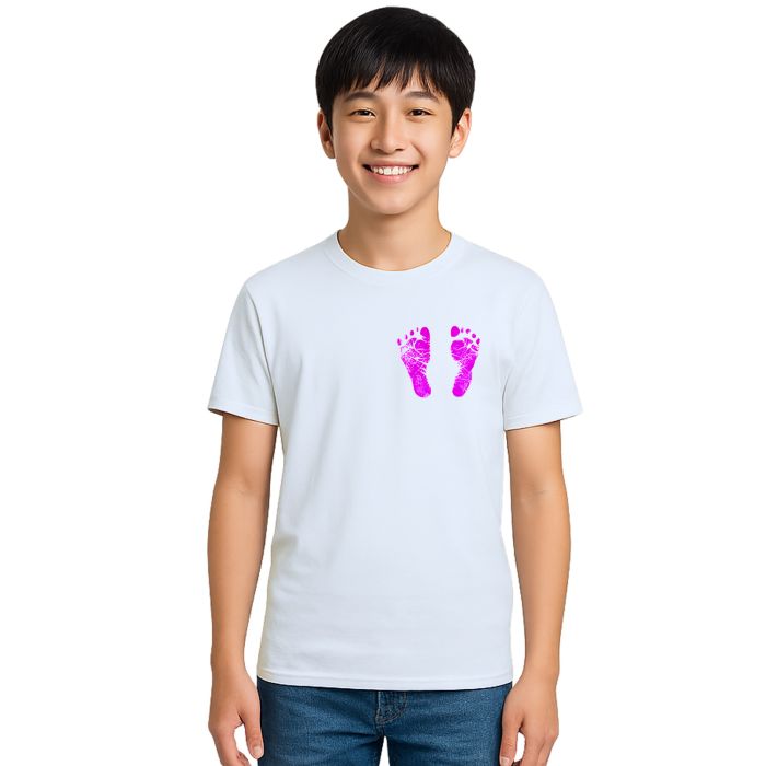 Camiseta Pezinho Rosa No Coração Estampa Personalizada