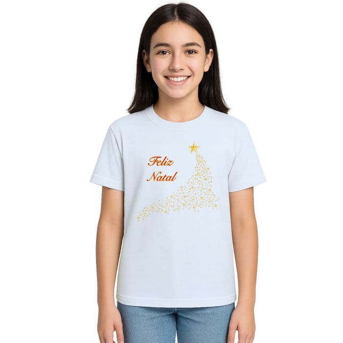 Camiseta Estrelas de Natal Natalina Estampa Personalizada