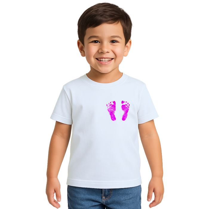 Camiseta Pezinho Rosa No Coração Estampa Personalizada