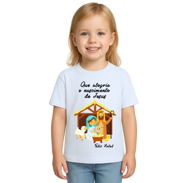 Camiseta Natalina Presépio Natal Estampa Personalizada