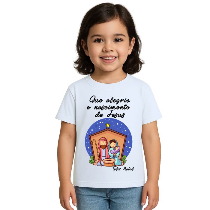 Camiseta Natalina Nascimento de Jesus Personalizada