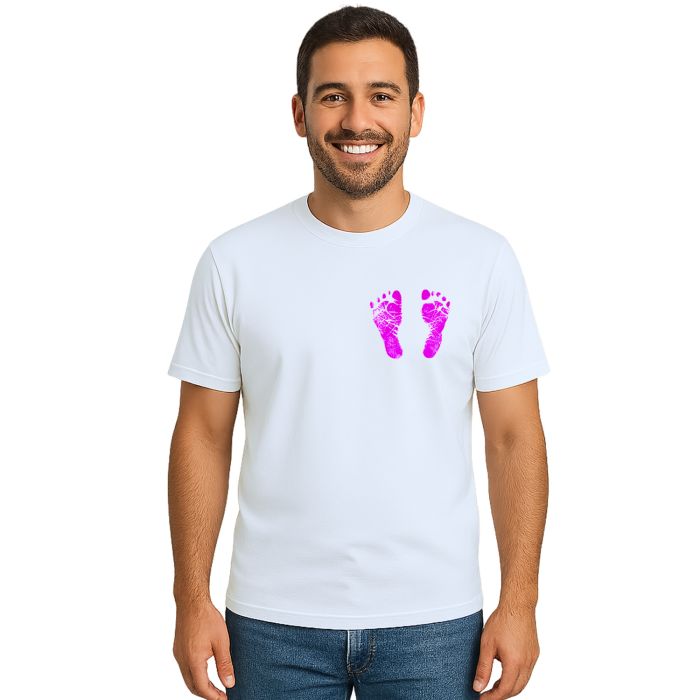 Camiseta Pezinho Rosa No Coração Estampa Personalizada