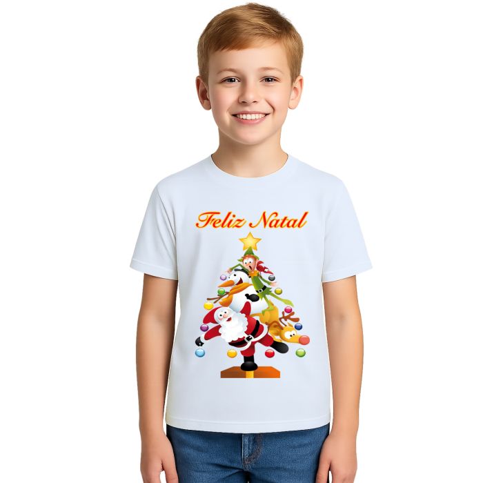 Camiseta Natalina Árvore Natal Estampa Personalizada