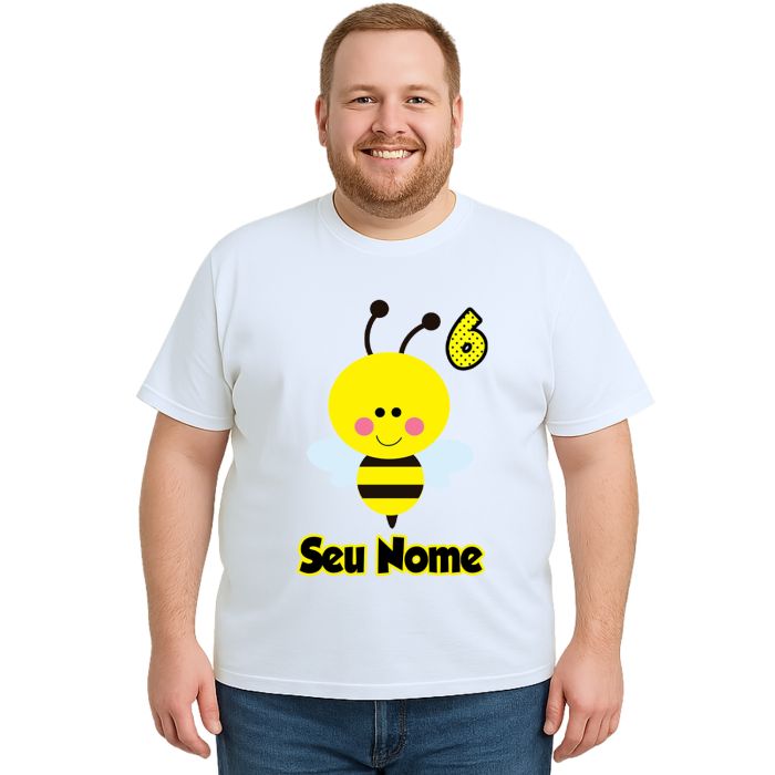 Camiseta Abelha Asas Aniversário Estampa Personalizada