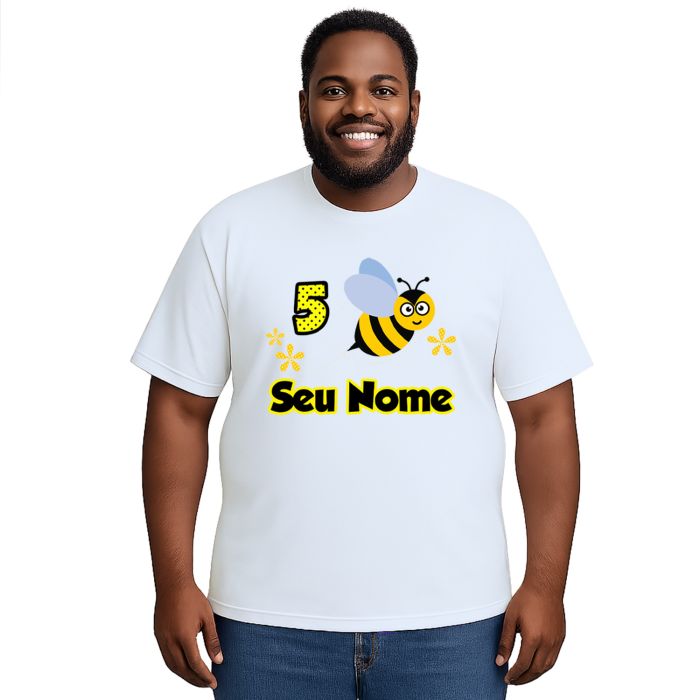 Camiseta Abelha Voando Aniversário Personalizada
