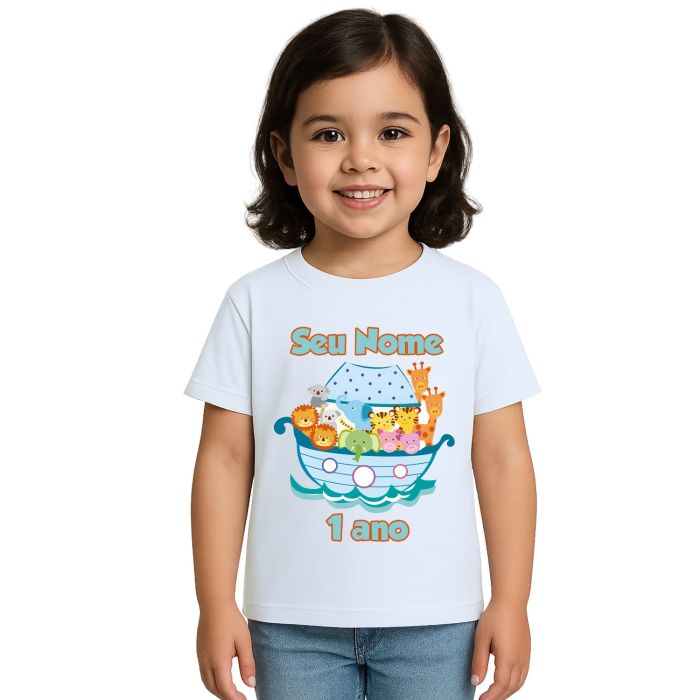 Camiseta Arca de Noé Animais Boy Estampa Personalizada