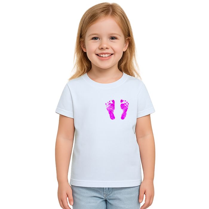 Camiseta Pezinho Rosa No Coração Estampa Personalizada