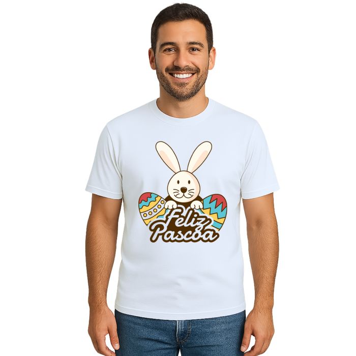 Camiseta Feliz Páscoa Ovos Estampa Personalizada
