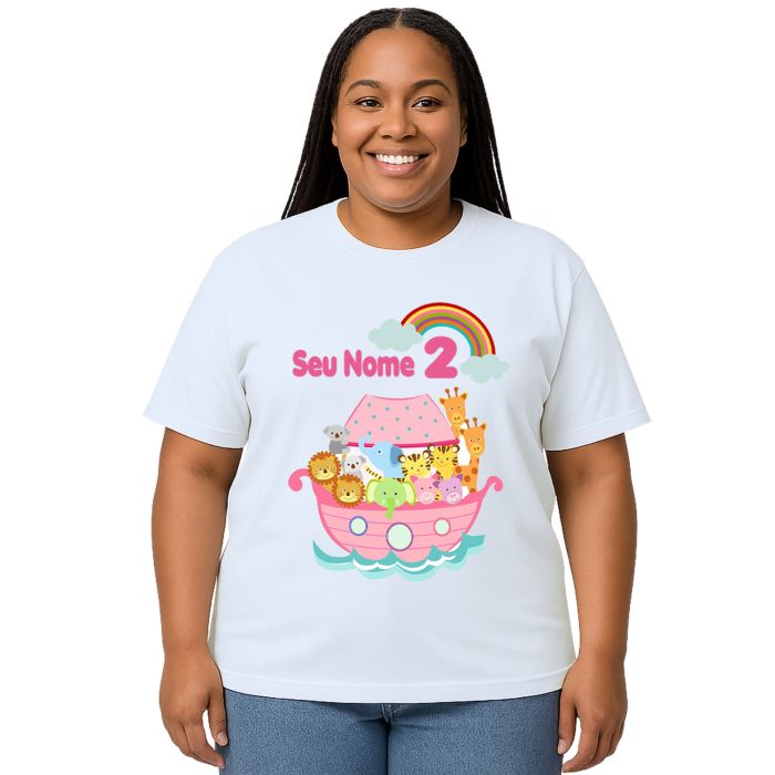 Camiseta Arca de Noé Girl Animais Estampa Personalizada