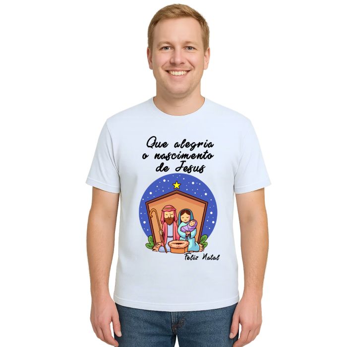 Camiseta Natalina Nascimento de Jesus Personalizada