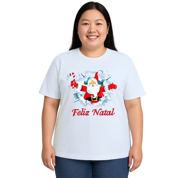 Camiseta Papai Noel Feliz Natal Natalina Personalizada