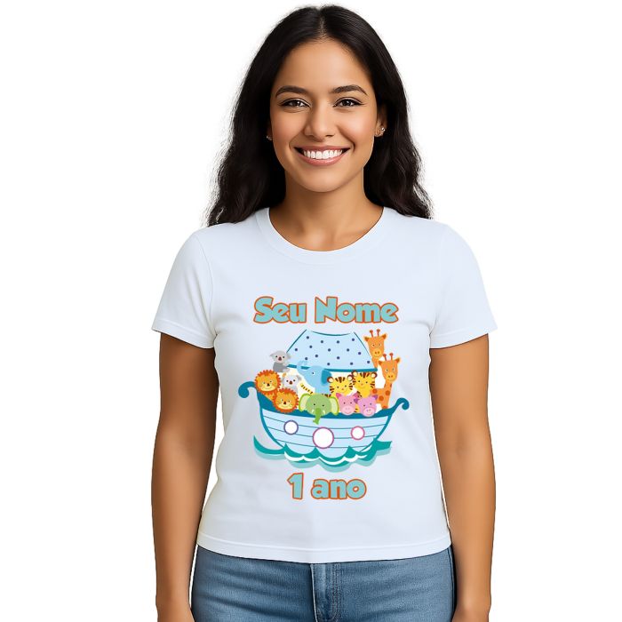 Camiseta Arca de Noé Animais Boy Estampa Personalizada