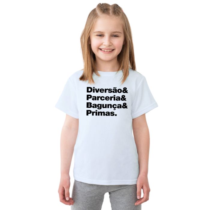 Camiseta Primas Diversão Parceria Personalizada Algodão