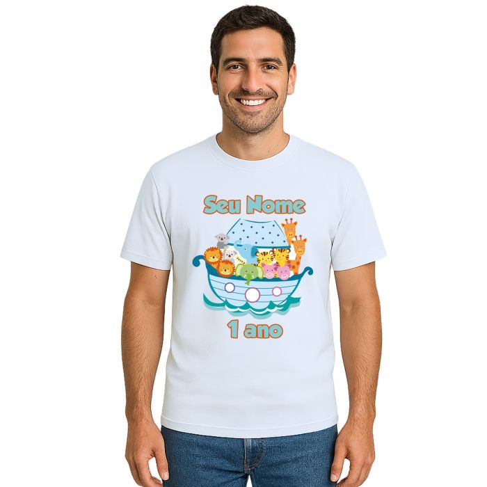 Camiseta Arca de Noé Animais Boy Estampa Personalizada
