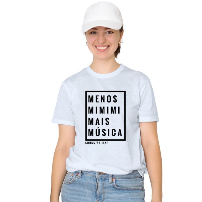Camiseta Menos Mimimi Mais Música Personalizada