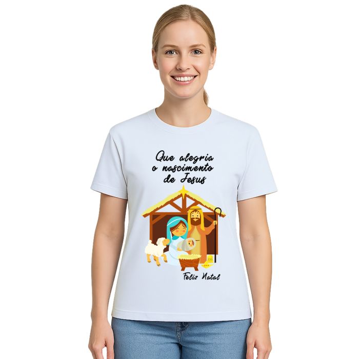 Camiseta Natalina Presépio Natal Estampa Personalizada