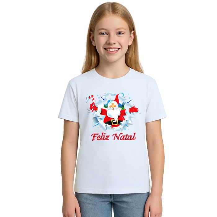 Camiseta Papai Noel Feliz Natal Natalina Personalizada