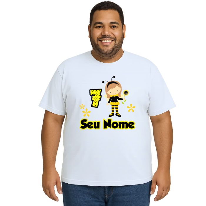 Camiseta Abelha Girl Aniversário Estampa Personalizada