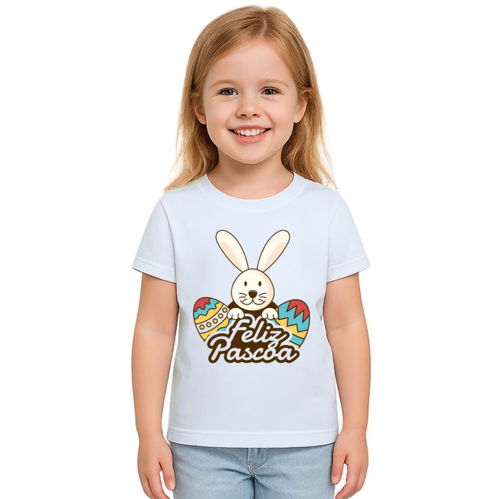 Camiseta Feliz Páscoa Ovos Estampa Personalizada