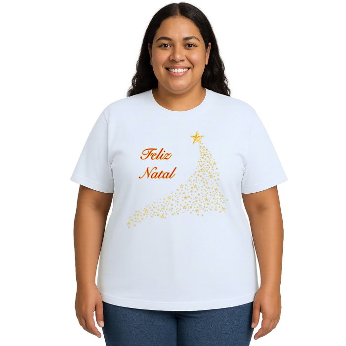 Camiseta Estrelas de Natal Natalina Estampa Personalizada