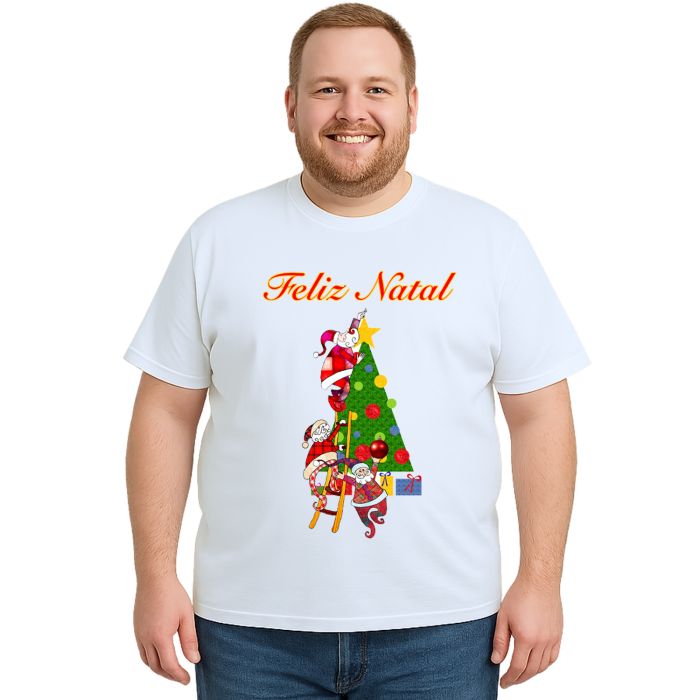 Camiseta Árvore Natal Papai Noel Natalina Personalizada