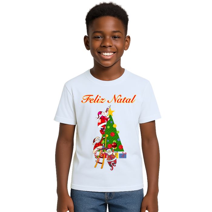 Camiseta Árvore Natal Papai Noel Natalina Personalizada