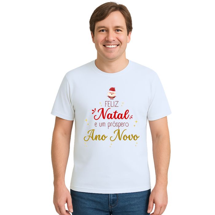 Camiseta Feliz Natal Próspero Ano Novo Personalizada