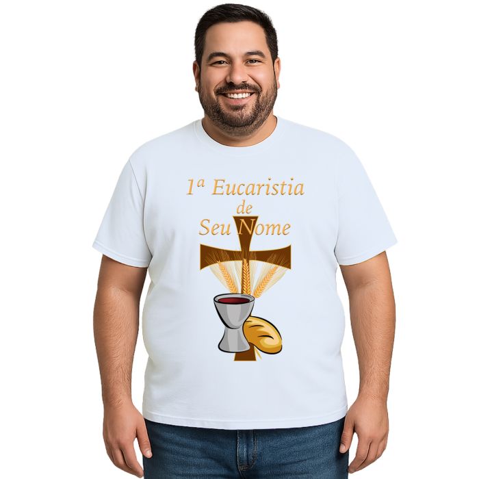 Camiseta Eucaristia Benção Estampa Personalizada