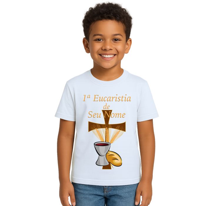 Camiseta Eucaristia Benção Estampa Personalizada