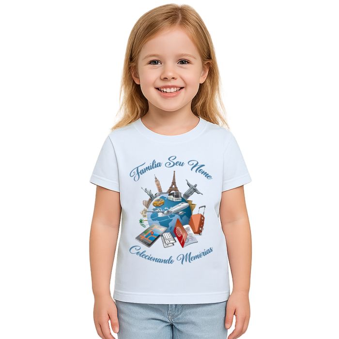 Camiseta Viagem Colecionando Memórias Personalizada