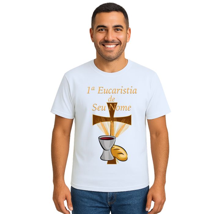 Camiseta Eucaristia Benção Estampa Personalizada