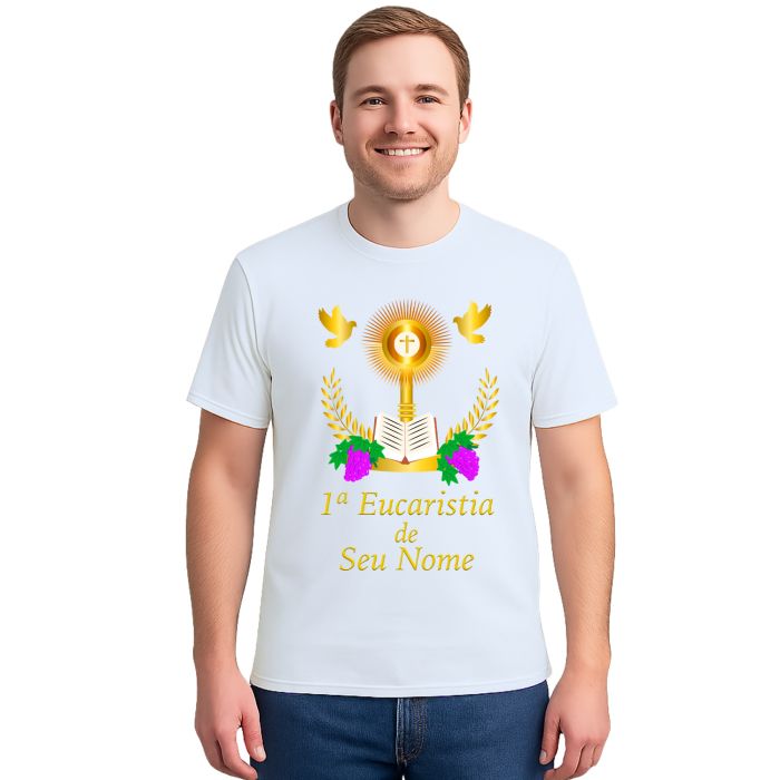 Camiseta Primeira Eucaristia Religiosa Personalizada