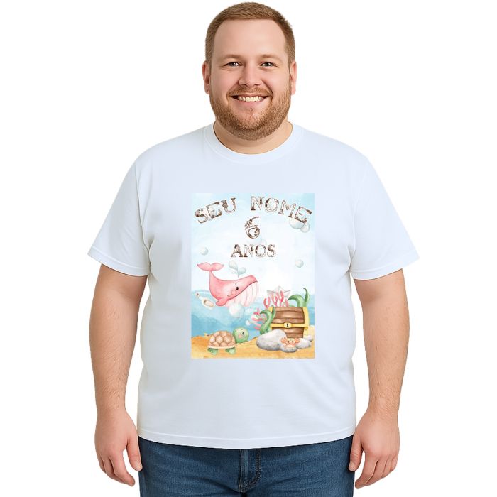 Camiseta Fundo Do Mar Festa Estampa Personalizada