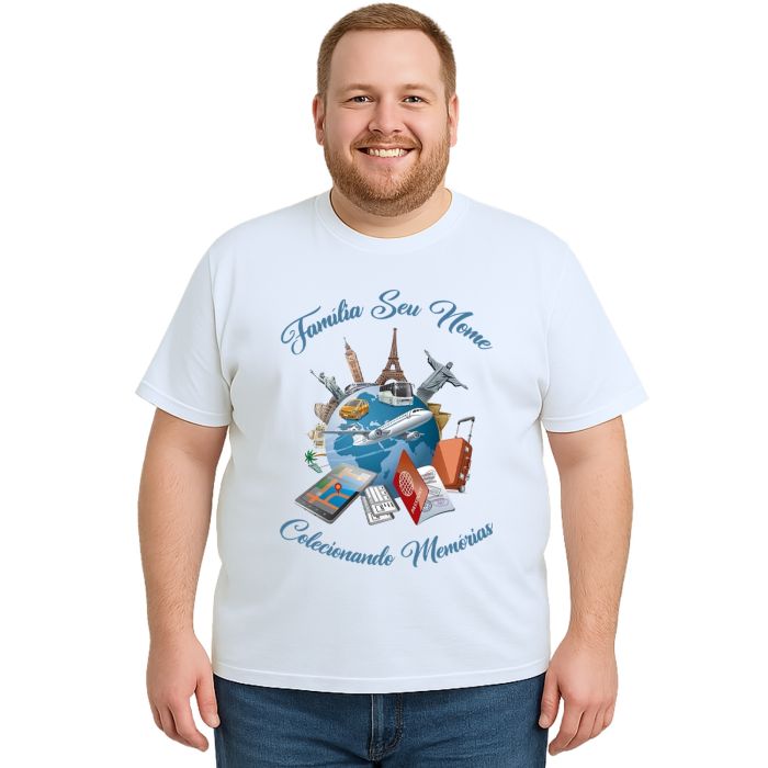Camiseta Viagem Colecionando Memórias Personalizada