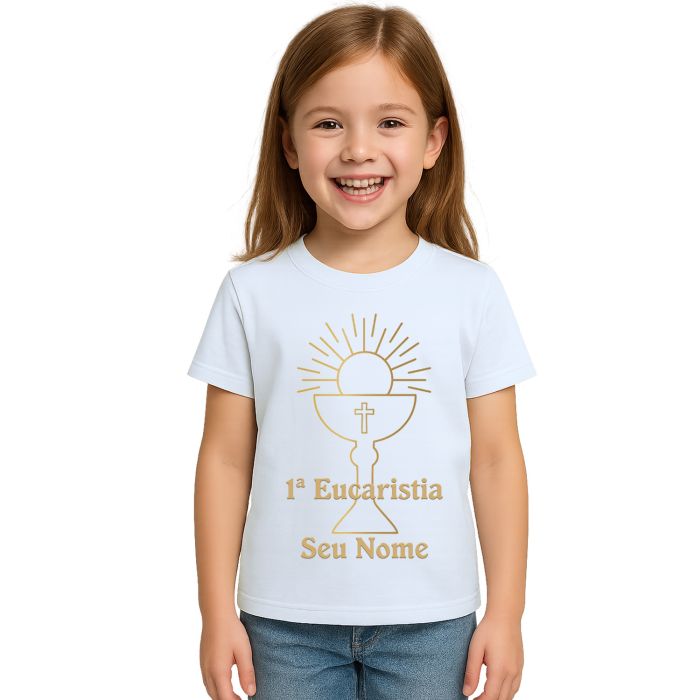 Camiseta Eucaristia Religiosa Estampa Personalizada