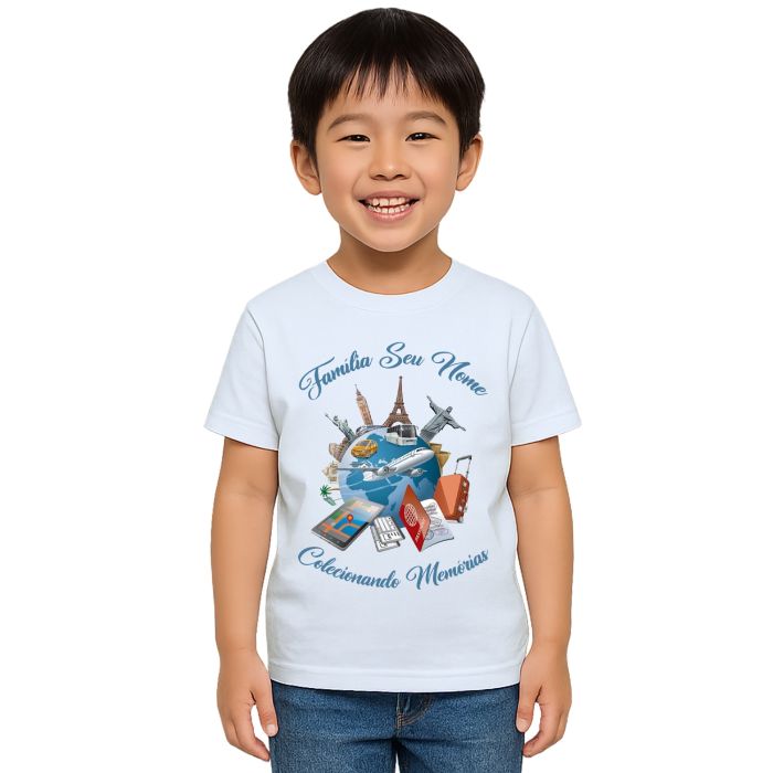 Camiseta Viagem Colecionando Memórias Personalizada