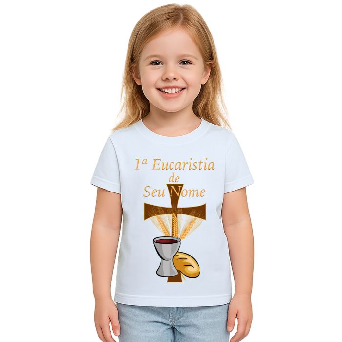 Camiseta Eucaristia Benção Estampa Personalizada