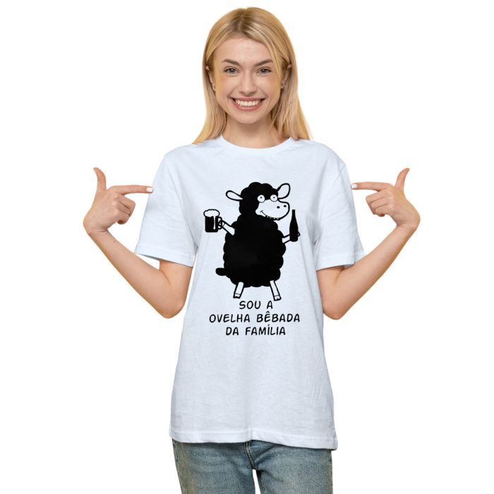 Camiseta Ovelha Bêbada da Família Estampa Personalizada
