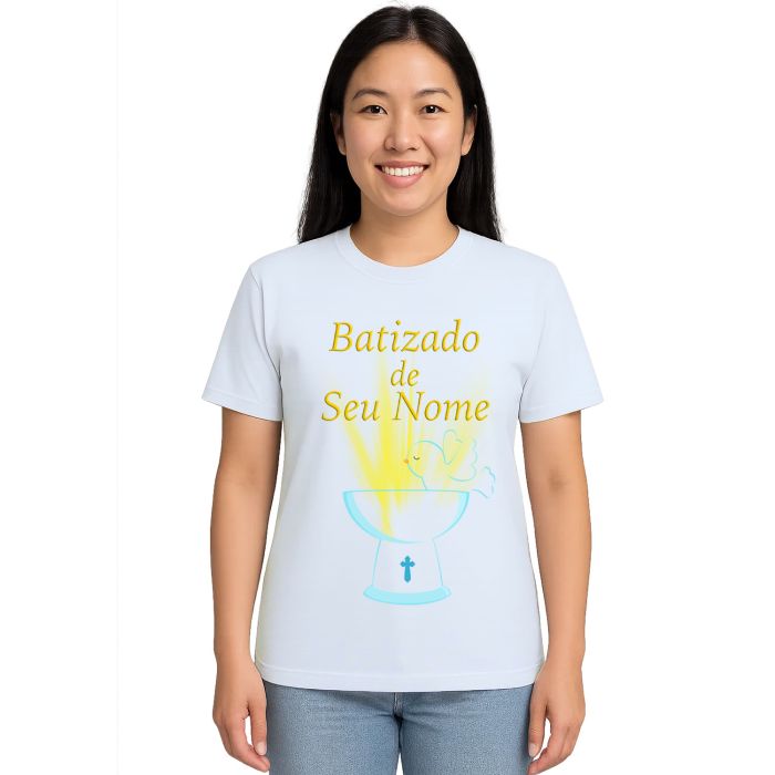 Camiseta Batizado Batismo Religiosa Estampa Personalizada