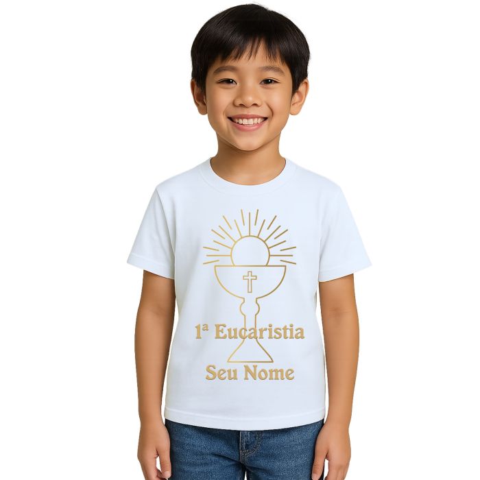 Camiseta Eucaristia Religiosa Estampa Personalizada