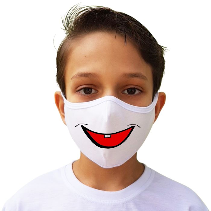 Máscara de Proteção Sorriso Dentinho Tecido Lavável