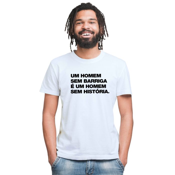 Camiseta Homem sem Barriga e História Personalizada