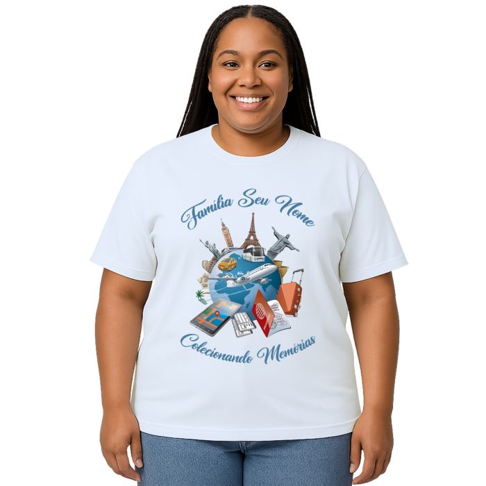 Camiseta Viagem Colecionando Memórias Personalizada