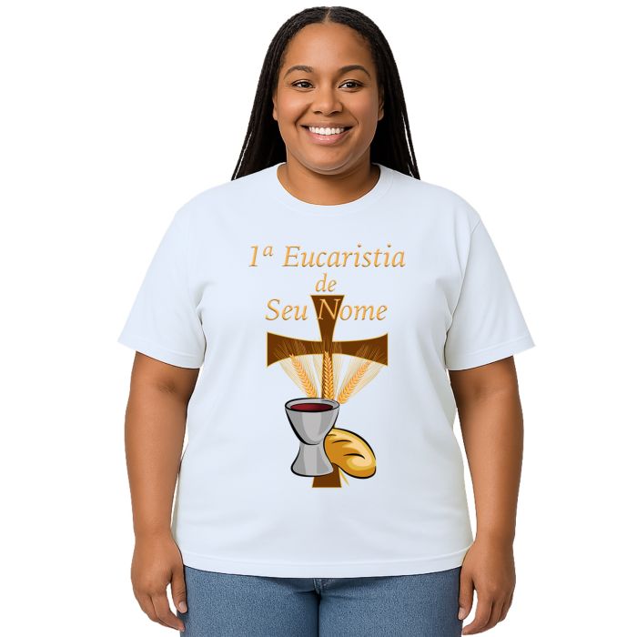 Camiseta Eucaristia Benção Estampa Personalizada