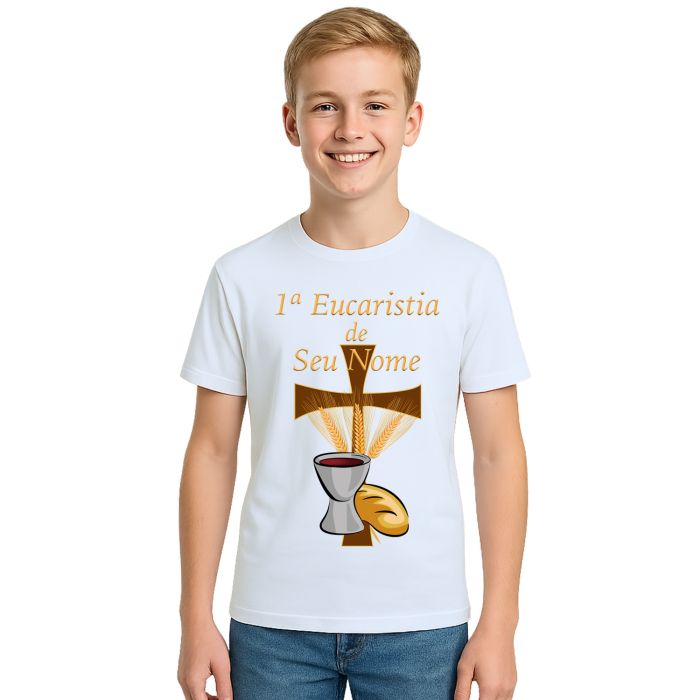 Camiseta Eucaristia Benção Estampa Personalizada