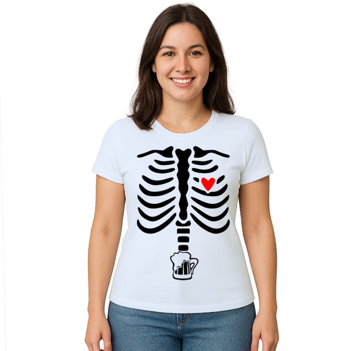 Camiseta Raio x Cerveja Esqueleto Estampa Personalizada