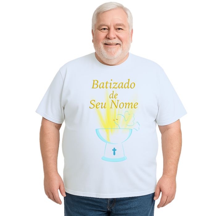 Camiseta Batizado Batismo Religiosa Estampa Personalizada