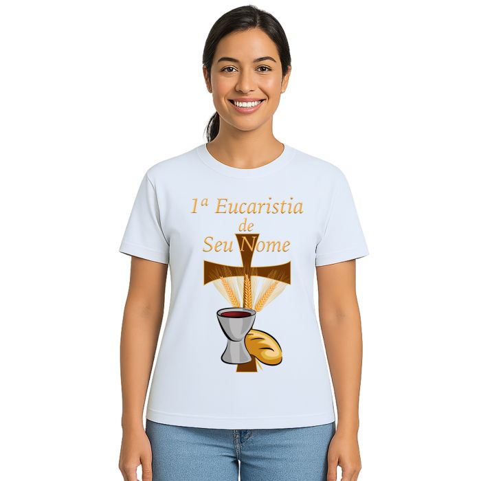 Camiseta Eucaristia Benção Estampa Personalizada